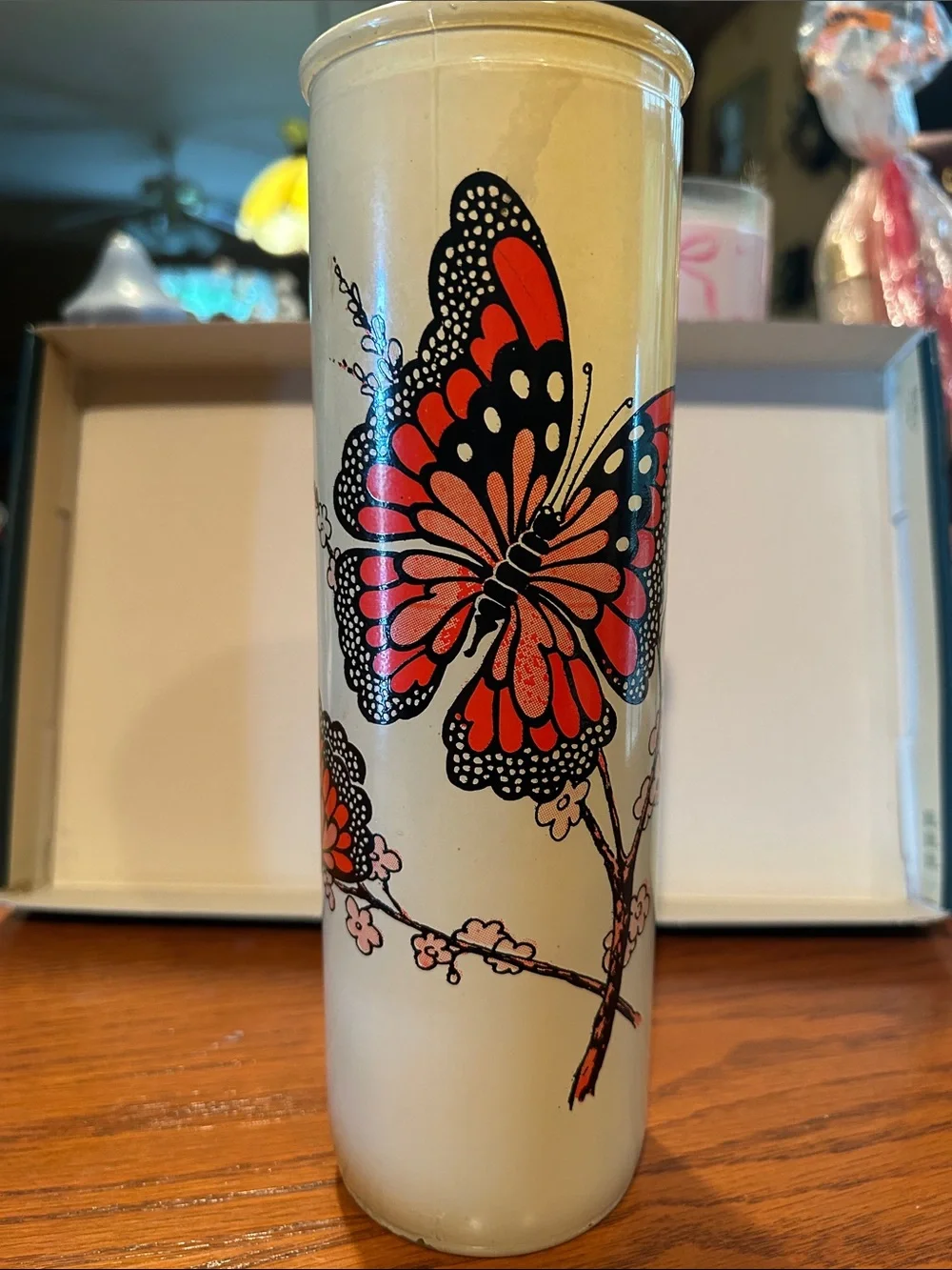 Vintage 1970 cylinder candle